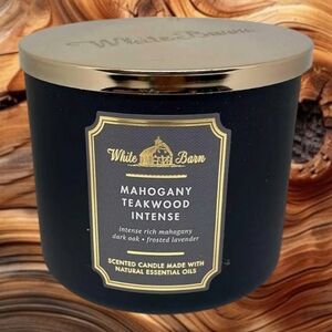 Bath & Body Works Unisex  " Mahogany Teakwood Intense" White Barn 3-wick Candle